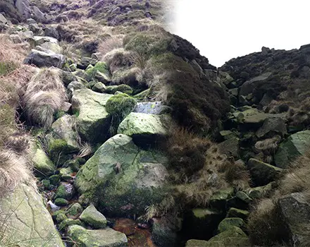 Scrambling rocks up Red Brook