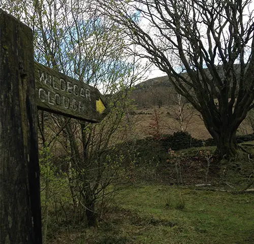 Sign post to Wildboar clough
