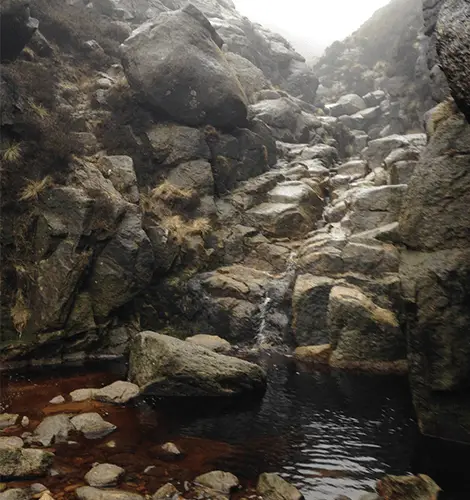 The Rock cliff on the right fork.