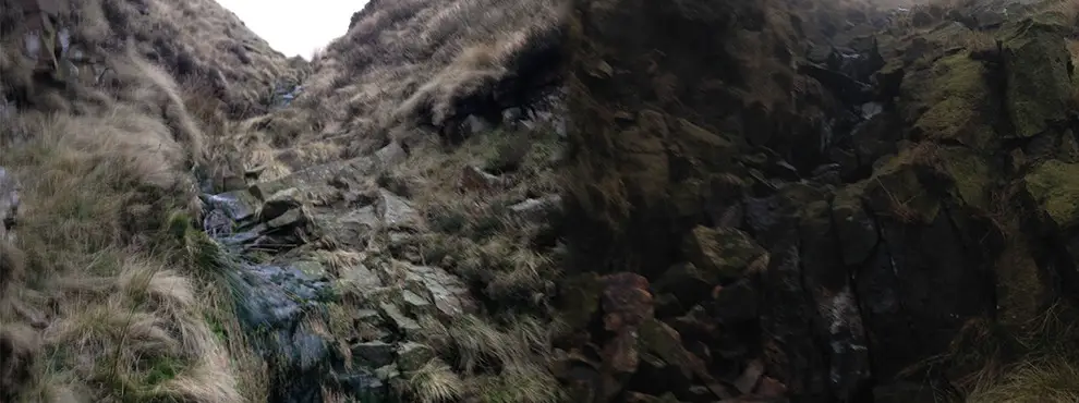 The rocky sections while going up Ashton Clough