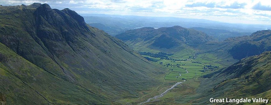 The valley of Great Langdale in the Lake District