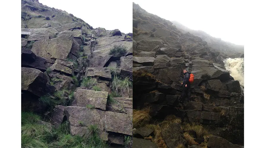 The central part of the Crowden Clough main route