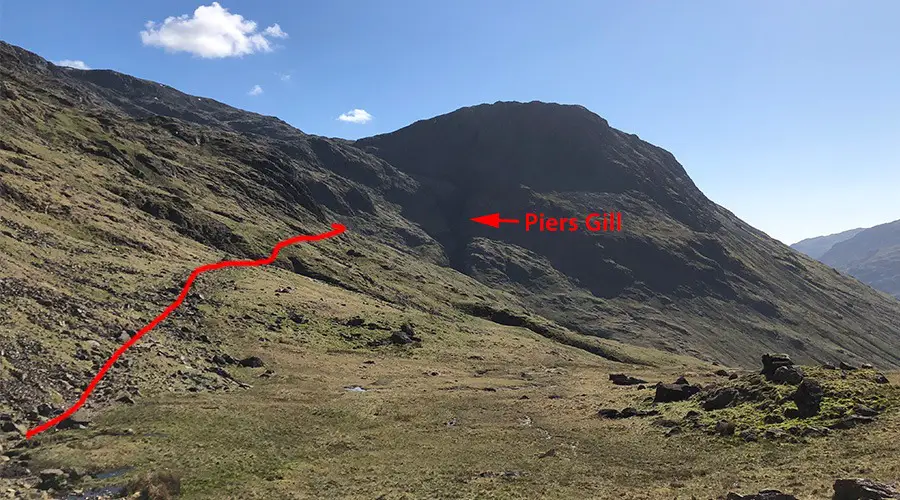 Corridor Route next to Piers Gill