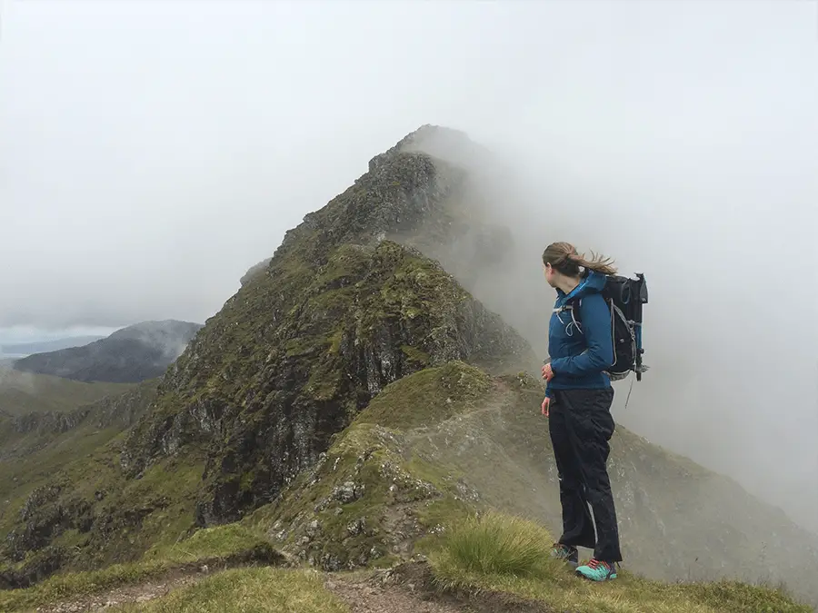 Scrambling route on Aonach Eagach