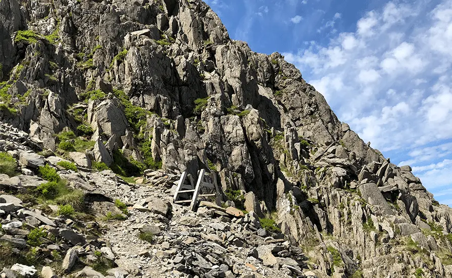 Stile at the start of the Bristly Ridge scramble.