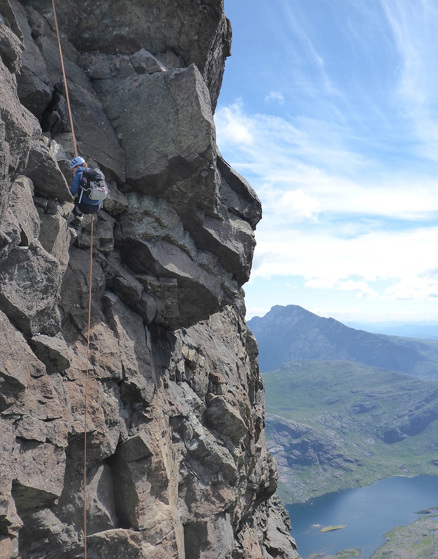 The abseil on Dubhs Ridge.