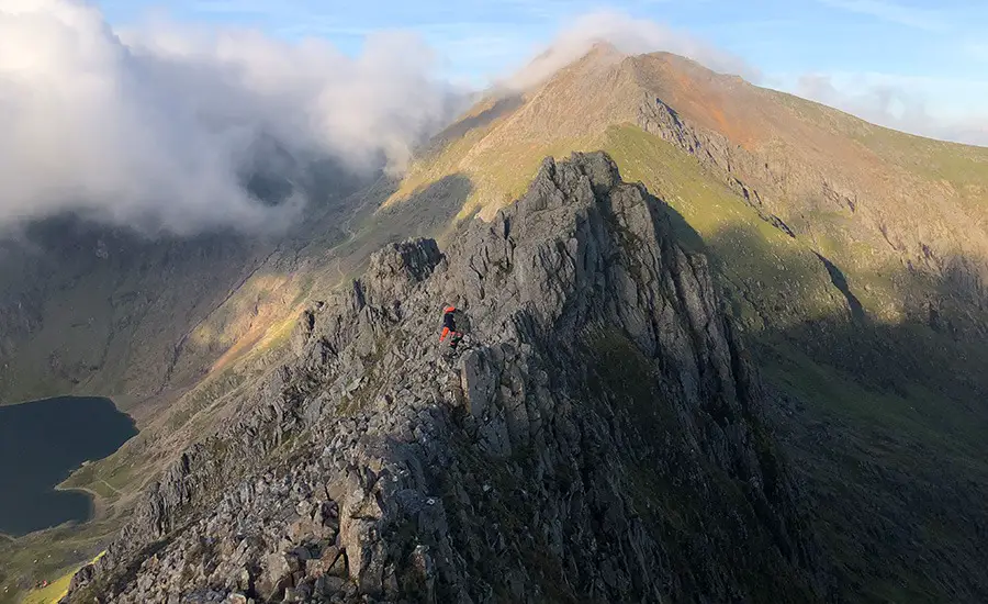 Approaching first Crib Goch pinnacle