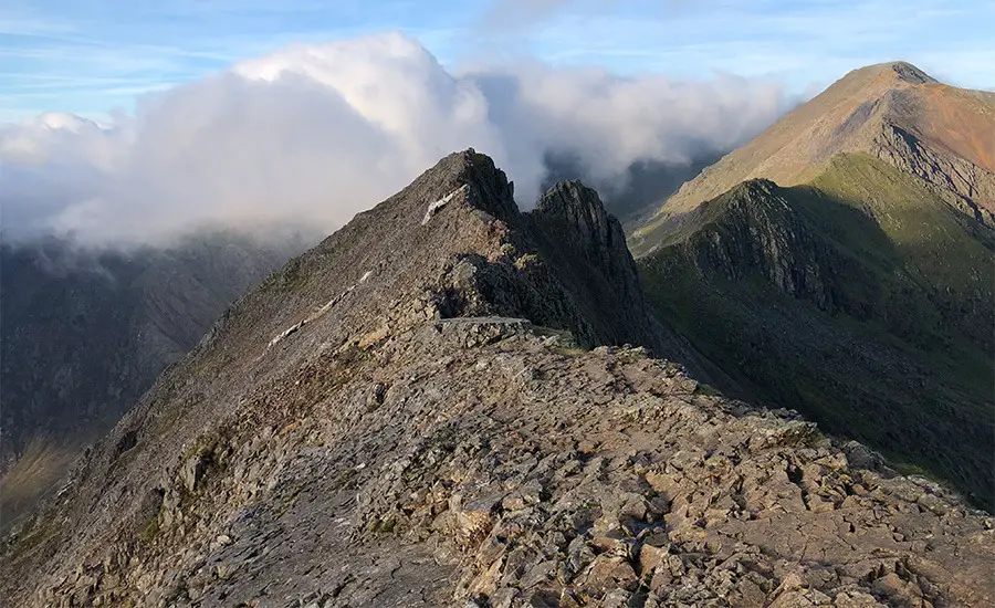 Crib goch with snowdon in background